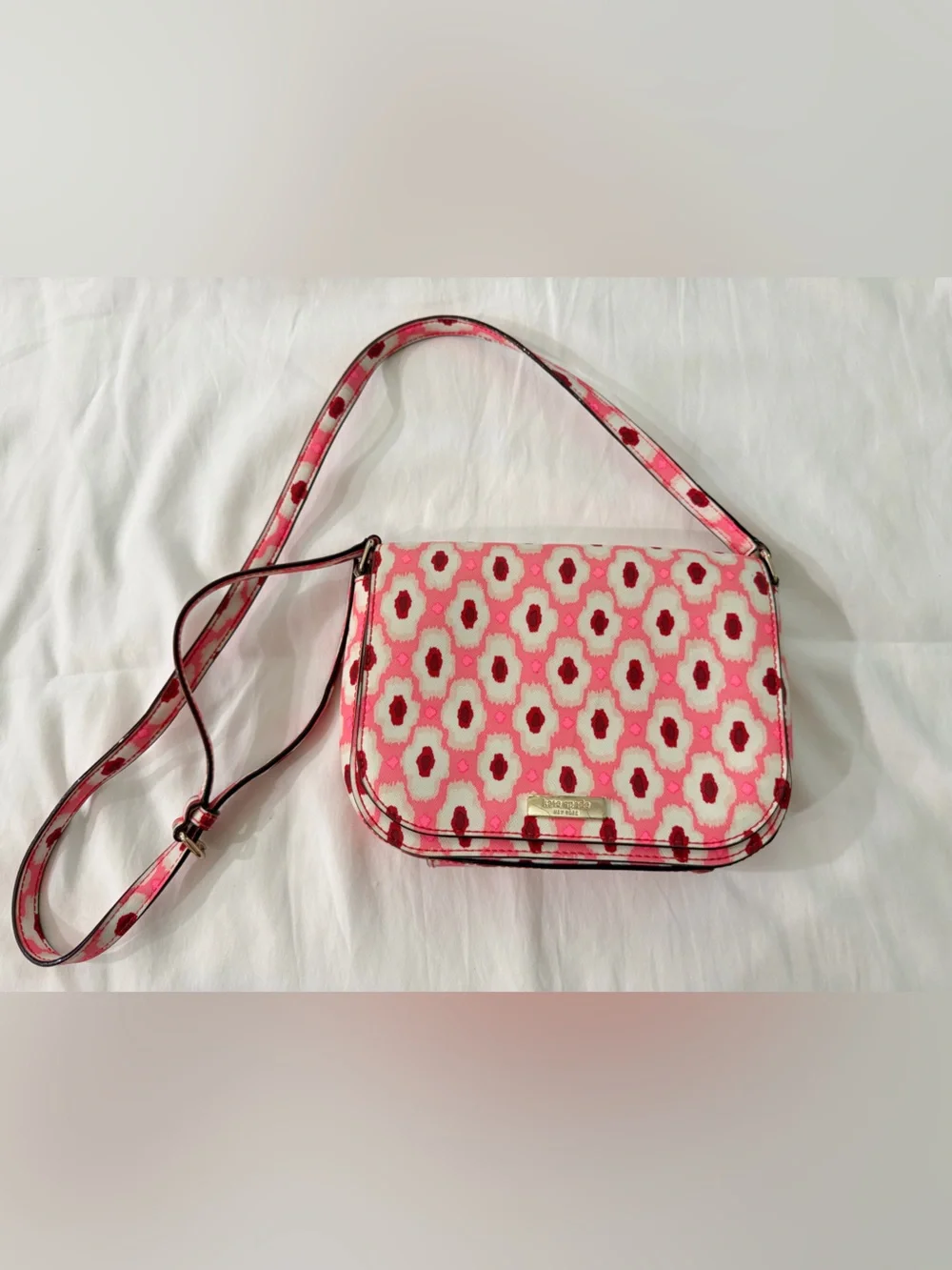 kate spade Pink and Cream Patterned Crossbody Bag